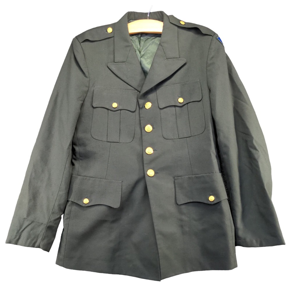 U.S. Army DPSC Men's Green Dress Coat Size 40R Poly Wool Military Uniform